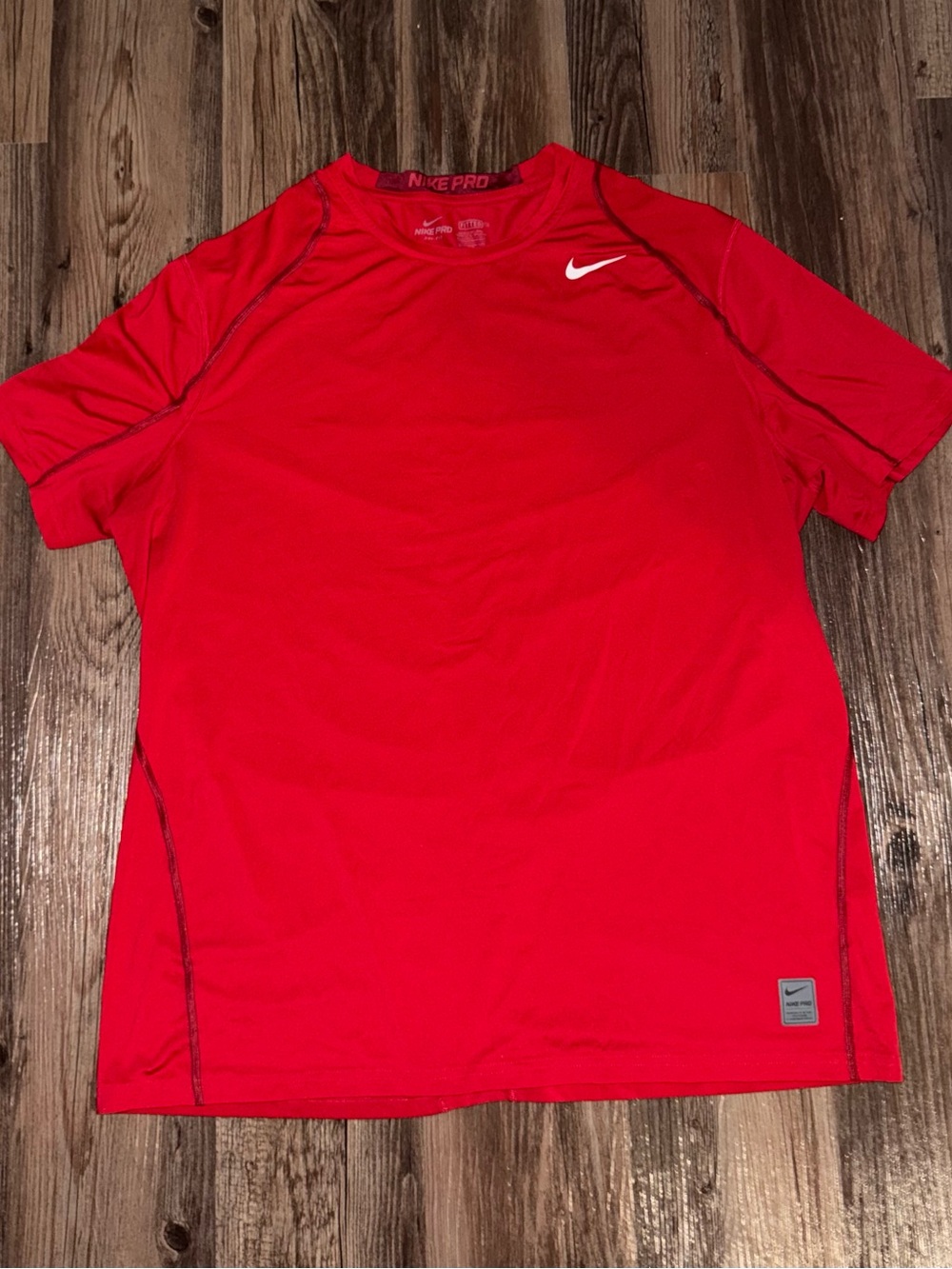 Red Nike Pro Compression Shirt